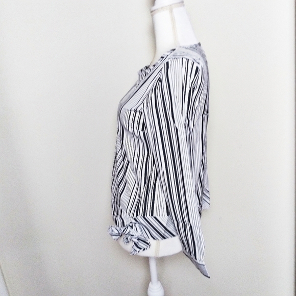 Talbots Side Tie Striped Blouse Small Petite - Picture 6 of 8